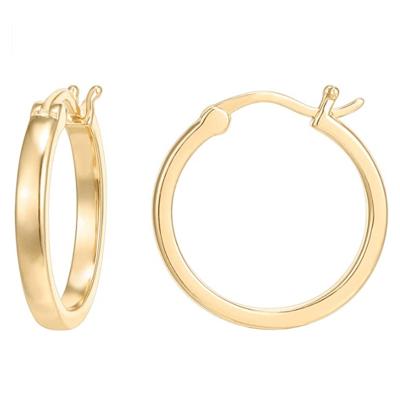 China Hiphop 14K Gold Plated 925 Sterling Silver Post Lightweight Hoops 19mm Gold Hoop Earrings For Women for sale