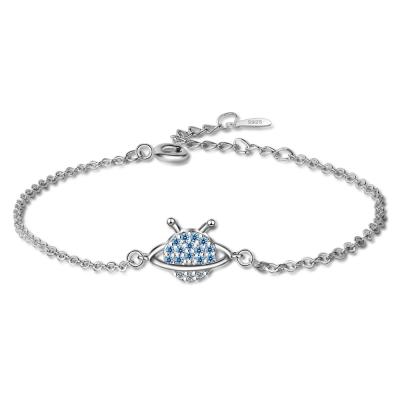 China Simple BOHEMIA Diamond Blue Star Bangle Student Personality Charm Bracelets Silver Jewelry (EJ1877) for sale