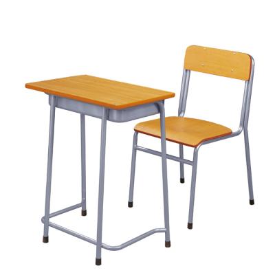 China Modern High School Desk Set Wooden School Classroom Study Students Modern Desk And Chair for sale