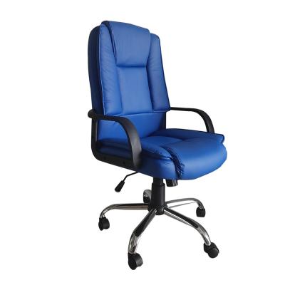 China (Height)Adjustable Blue Lift Commercial Upholstered PU Leather Swivel Office Chair for sale