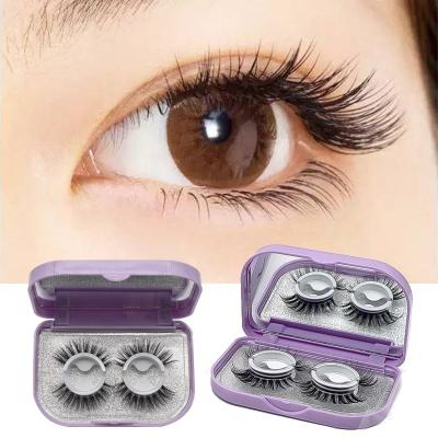 China Long 2-Pairs Natural Reusable Self Adhesive False Eyelashes Without Glue Or Eyeliner Needed Easy To Put On, Self Stable Waterproof Bonding for sale