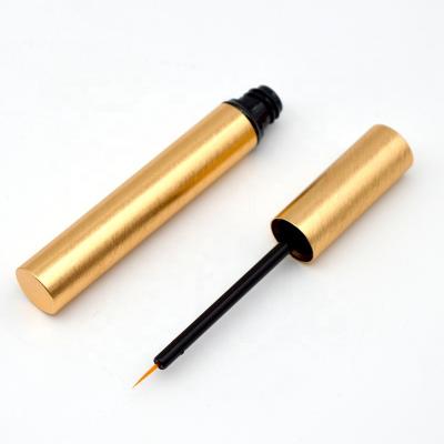 China 3ml 4ml Cosmetic Metal Brushed Gold Finish Eyelash Serum Container Mascara Packaging Tubes Brush Different Options for sale