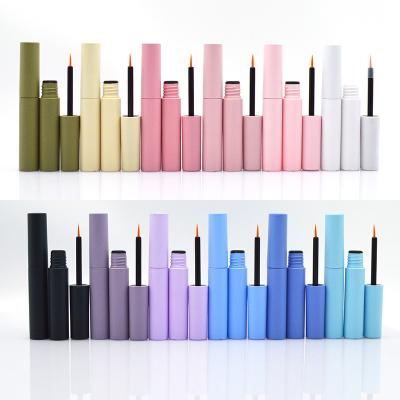 China Eyelash Tube 10ML Cosmetic Empty Eyeliner Container Tube Custom Round Pink Mascara Eyeliner Lip Gloss Tubes With Brush Lip Gloss Packaging Tube for sale