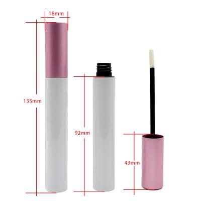 China Empty Lash Mascara Tube Lip Gloss Tube Eyelash Serum Cosmetic Aluminum Mascara Container Tube With Brush for sale