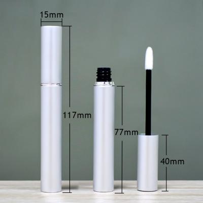 China Wholesale Cosmetic Private Label Lip Gloss Container Tube 5ml Lip Gloss Container Silver Aluminum Tube for sale