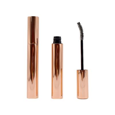 China Custom Glossy Mascara Bottle Tubes Cosmetic Mascara Tubes With Nylon Brush Empty Rose Gold Aluminum Mascara Bottle Luxury Gold Eyelash Serum Tubes 3ML for sale