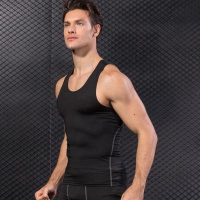 China Hot Selling Sexy Jogging Vest Muscle Tank Top Gym Sporty Tight Solid Sleeveless Seamless Sexy Elastic Men Breathable Vest for sale