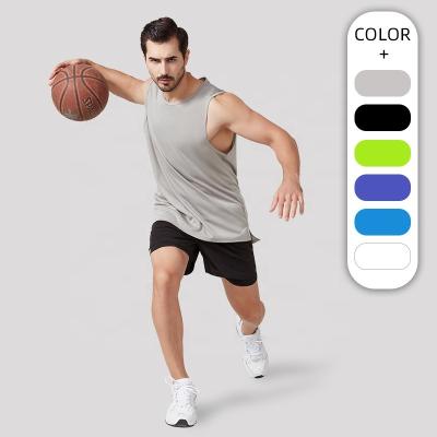 China New Style Breathable Solid Sleeveless Loose Sporty Gym Muscle Tank Tops Jogging Sexy Breathable Quick Dry Sports Men Invest for sale