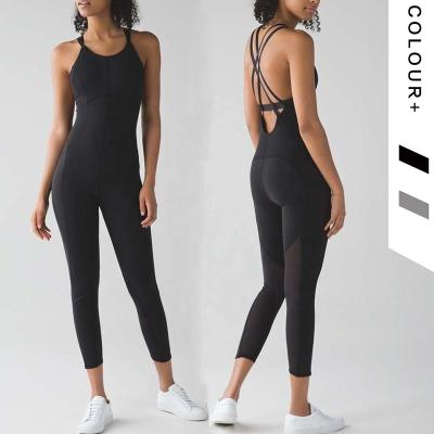 China Breathable Women High Waist Compression Soft Ribbed Yoga Leggings And Bra Jumpsuits for sale