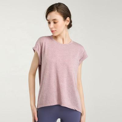 China Breathable Women Short Sleeve Loose Comfort Soft Exercise T-Shirt for sale