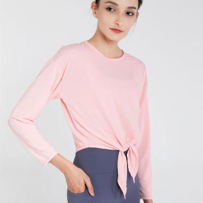 China Breathable Women Long Sleeve Soft Compression Swept Dance Exercise Yoga T-Shirt for sale