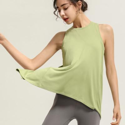 China Women's QUICK DRY Solid Loose Sporty Gym Muscle Pulsating Tank Tops for sale