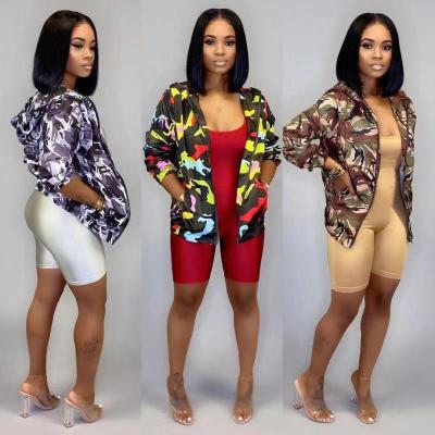 China Anti-wrinkle hot selling European and American women's casual camouflage printed hoodies for sale