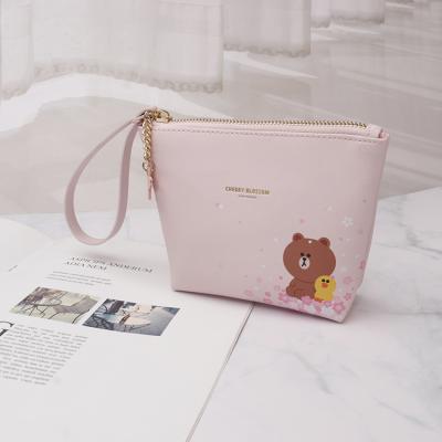 China Foldable Professional Faux Leather Girls Invent Cosmetic Organizer Mini Cosmetic Bag Ziplock Pouch Clutch Makeup Case Purse for sale