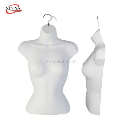 China Hollow-back Female Plastic Hanging Body Form / Mannequin With Metal Hook (812-White) for sale