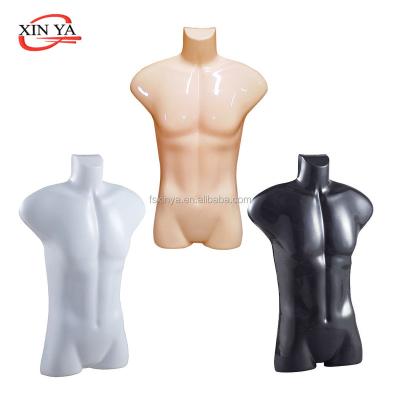 China Male Plastic Hollow-back Mannequin / Body Hanging Form / Dress Form Display With Metal Hook (861 - Frost White) for sale