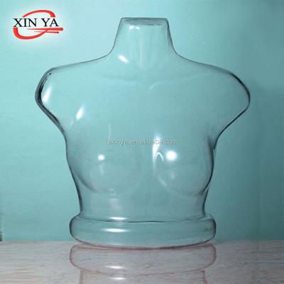 China Hollow-back Transparent Plastic Female Underwear Bust Mannequin Bra Display (909) for sale