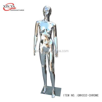 China Lightweight Chrome Silver Female Plastic Mannequins (GWH332-CHROME) for sale