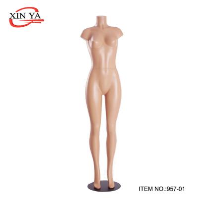 China Lightweight Headless Female Plastic Mannequins With Metal Base (957-01) for sale