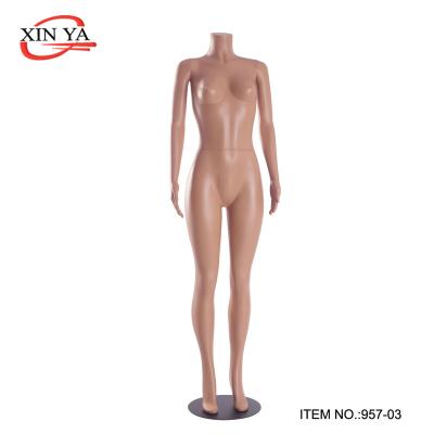 China Lightweight Female Plastic Headless Mannequins With Metal Base (957-03) for sale