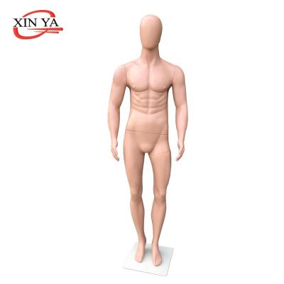 China Lightweight PE FULL BODY PLUS SIZE Male Plastic Mannequins With Metal Base for sale