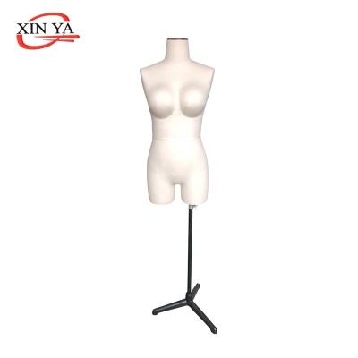 China Lightweight PU Foam Half Torso Foam Cloth Covered Female Mannequin for sale