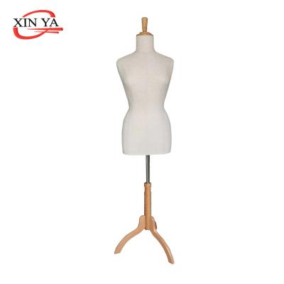 China Lightweight PLUS SIZE PU Foam Half Torso Foam Cloth Covered Female Mannequin for sale