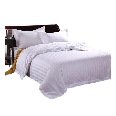 China Sustainable Simple style Soft Brushed Microfiber Fabric bed Three cm satin strip four piece Bedding set for sale