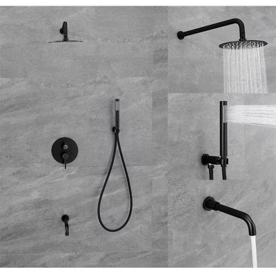 China Without Slide Bar CE 304 Stainless Steel Hidden Mount Arm Waterfall Shower Head Bathroom Shower Faucet Set for sale