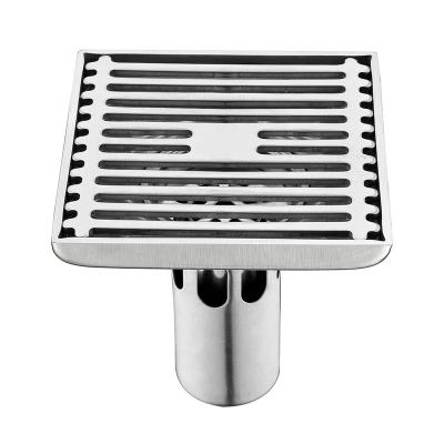 China Modern Anti-odor SS 10cm Floor Drain 304 Stainless Steel Square Outdoor Shower Drain for sale