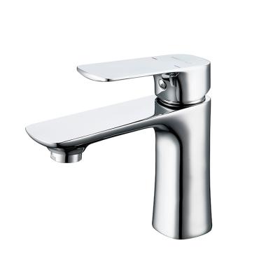 China Metered Faucets Single Handle Modern Basin Mixer Tap Brass Chrome Bathroom Basin Faucets for sale