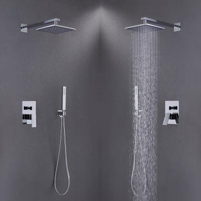 China Without Sliding Bar In The Rainfall Shower Mixer Faucet Wall Mounted Bathroom Hidden Shower Faucet Set for sale