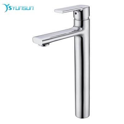 China New Style Ceramic Tall Washing Faucets High Quality Brass Metered Single Handle Basin Faucet Hot And Cold for sale