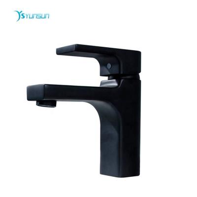 China China Manufacturer High Quality Brass Bathroom Black Basin Faucet Metered Mixer Taps Faucets for sale