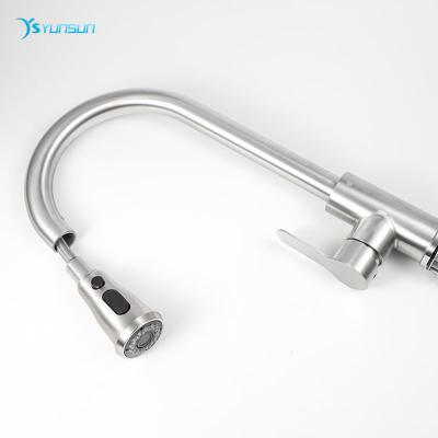 China 2021 Modern Thermostatic Faucets Pull Out New Design Kitchen Sink Hot and Cold Water Faucet Single Lever Kitchen Faucet for sale