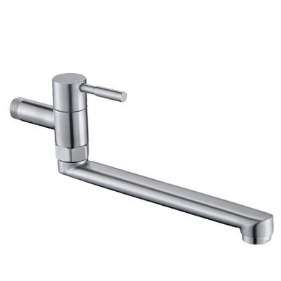 China Modern Modern Kitchen Sink Mixer Fold Faucet Bathroom Wall Mount Brushed Single Hole Restaurant Sink Faucet for sale