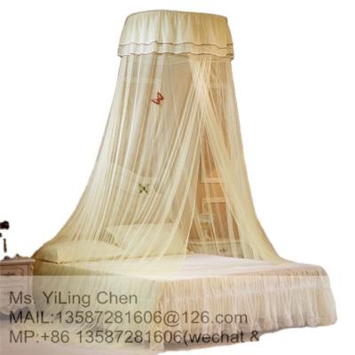 China Folded Princess Bed Canopy Conical Mosquito Net With Romantic Lace Flower for sale