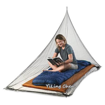 China Insecticide Treated Outside Easy Installation Camping Single And Double Size Portable Conical Triangular Mosquito Nets / Mosquito Nets for sale