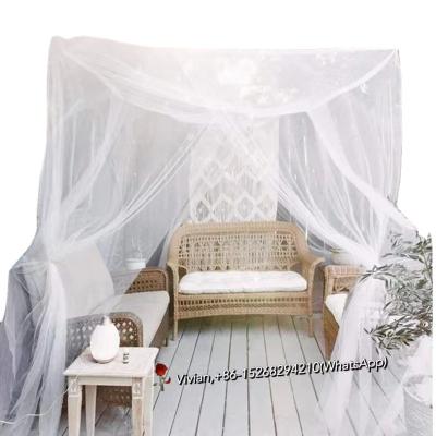 China Elegant Folded Mosquito Nets Customized OEM Shape Mosquito Netting Box Luxury Rectangular Queen Size Bed Canopy ROI for sale