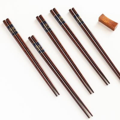 China New Sustainable Design Fish Two Color 2 Pair Square Retail Packed Reusable Wood Personalized Chopstick for sale