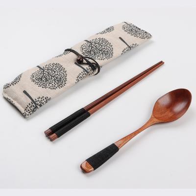 China Sustainable High Grade Wedding Souvenirs Korean Amazon Wooden Chopsticks And Spoon Gift Set for sale