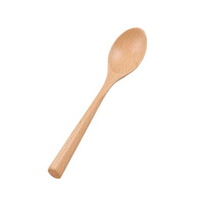 China Sustainable Natural Wooden Spoon Reusable Minimalist Spoons For Soup Cafe Salad Desserts Table Eco Friendly Spoon for sale