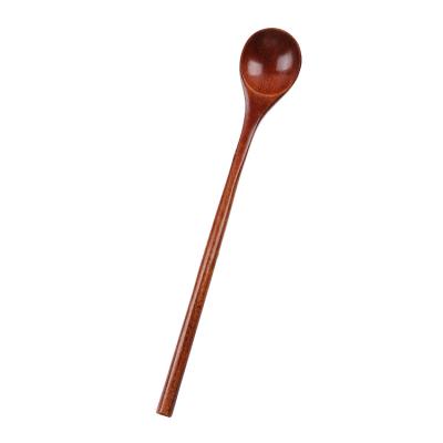 China Sustainable Wooden Spoons Long Handle Wooden Mixing Spoon For Kitchen Stirring Reusable Durable Convenient Spoon for sale