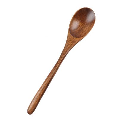 China Eco-Friendly Sustainable Minimalist Smooth Comfortable Handle Wooden Spoon For Soup Table Spoon for sale