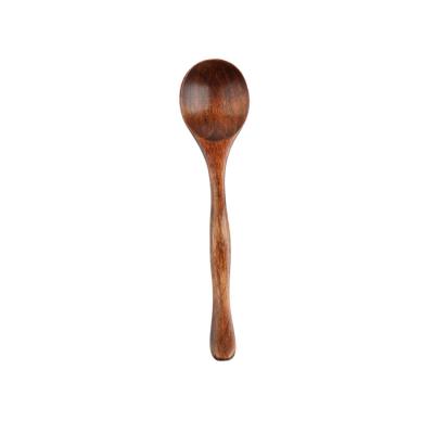 China Sustainable Newest Design Curved Handle Biodegradable Wooden Cutlery Spoon Wholesale With Logo for sale