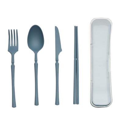 China Foldable 4-PC Cutlery Set High Temperature Resistant Eco Tableware Accessories Made Of Wheat Straw Fiber Various Sizes Eco-Friendly And Durable en venta