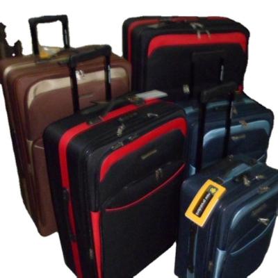 China Best Selling Soft Nylon Shell Trolley Trunk Luggage Sets Hard Polyester Travel EVA Luggage Cloth Luggage Suitcase for sale