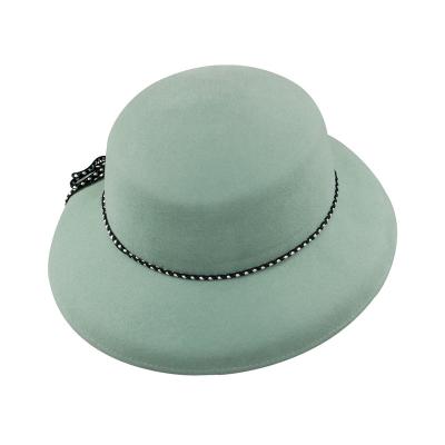 China Lihua Wool Felt Hat Lady Hats 100%Australian Straight Green 100% Wool Felt Hat for sale