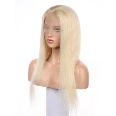 China Wholesale Straight Full Lace Wig 613 Blonde Straight Hair Pre Plucked Long Virgin Brazilian Remy Hair Lace Wigs for sale