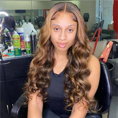 China Body Wave 4/27 Highlight 4x4 Lace Closure Wig 100% Virgin Human Hair HD Brazilian Lace Front Wig For Black Women for sale